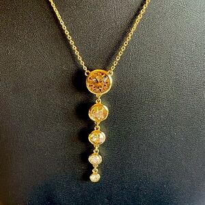 Touchstone Crystals Fizzy Golden Necklace